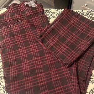 Plaid Women’s 89th &Madison Pants in Red and Black